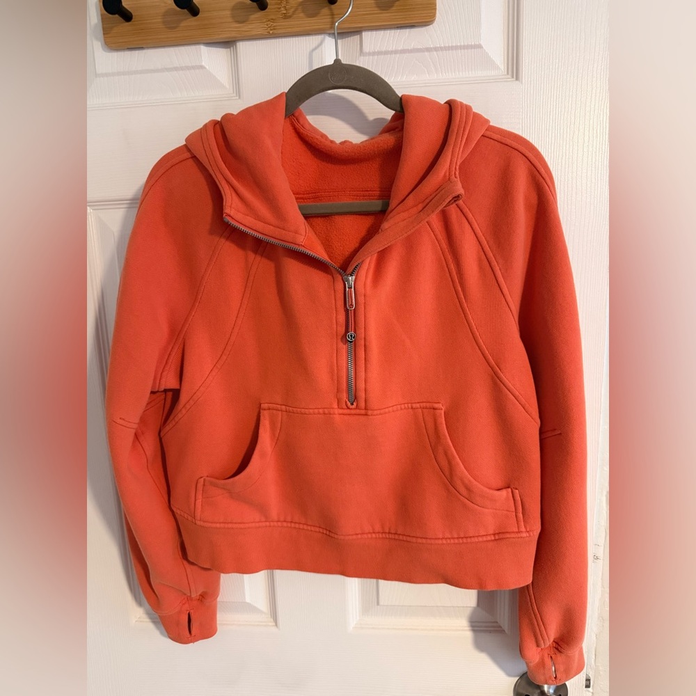 Lululemon Scuba Oversized Half-Zip Hoodie crop size XS/S in orange